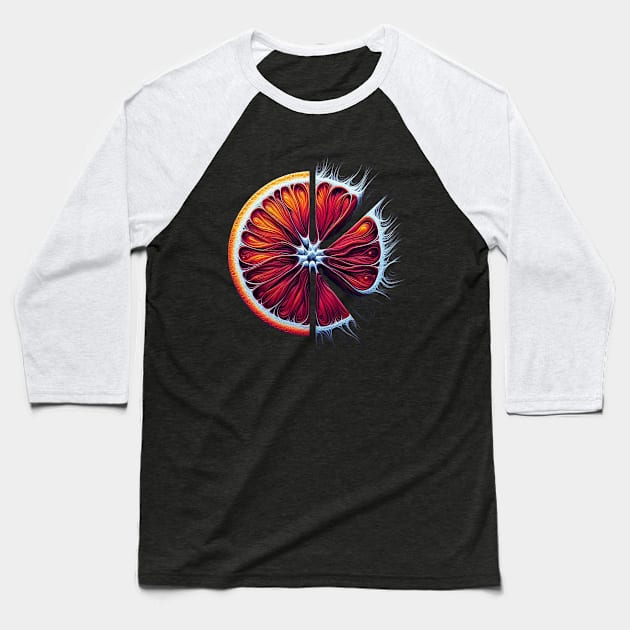 Surreal Orange Slice Baseball T-Shirt by JohnTy